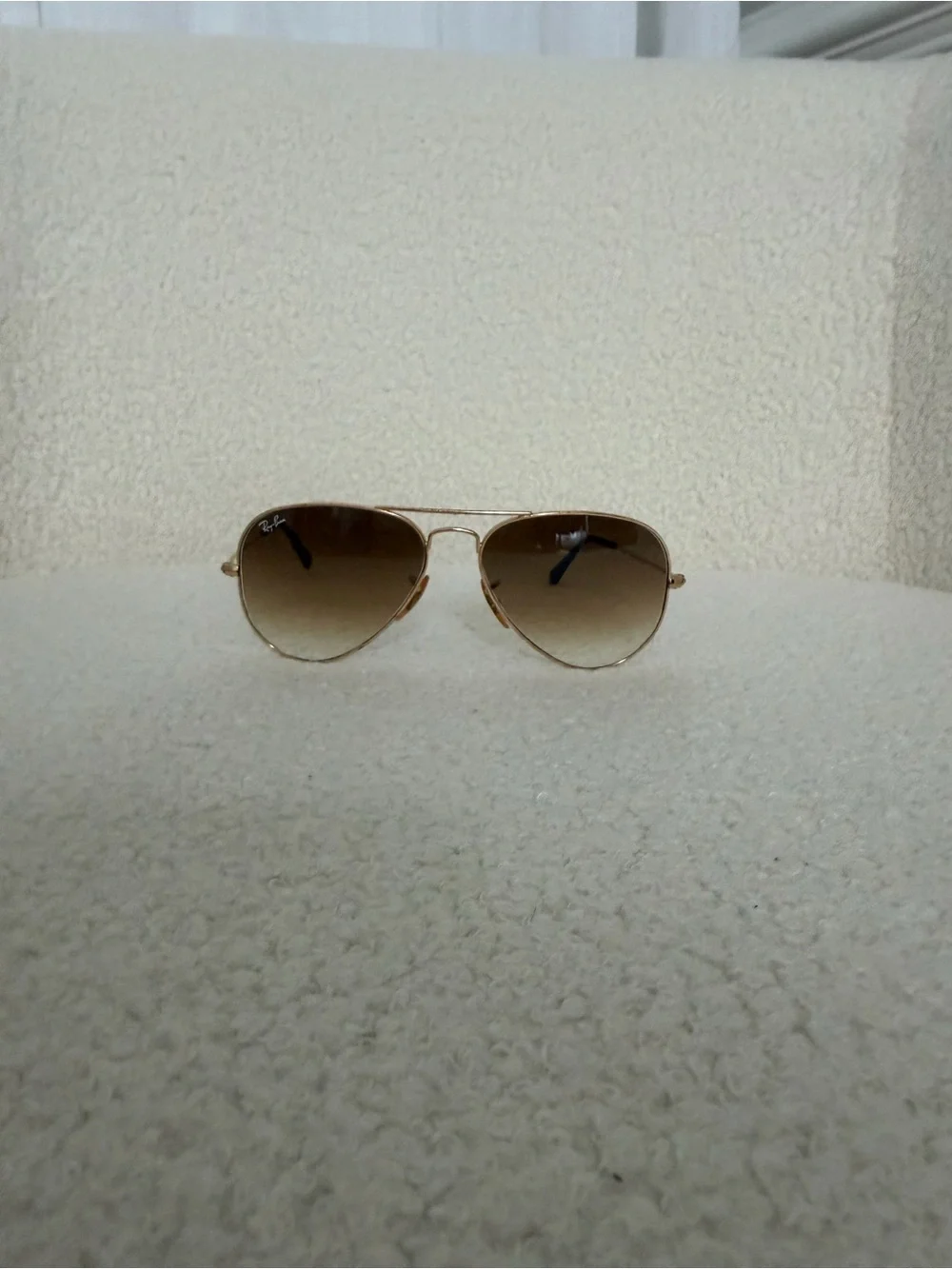 Ray-Ban Gold Aviator Sunglasses with Brown Gradient Lenses - New